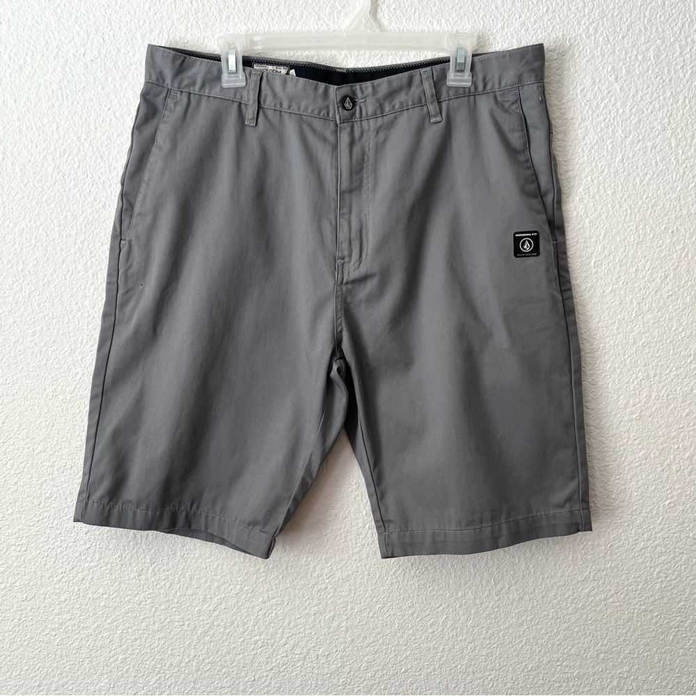 Volcom Vmonty Modern Fit Gray Chino Shorts Mens Size 36